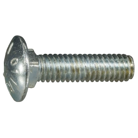 Midwest Fastener Carriage Bolt, Square Neck, 18 (Coarse), 1-1/4 in L, Steel, Zinc Plated, 100 PK 07490